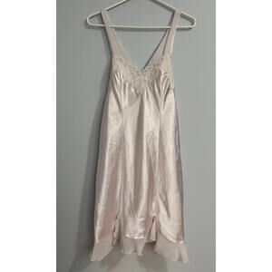 Linea Donatella Nightgown Lt.Pink Pearls & Lace Nightie XL Ruffle Bow